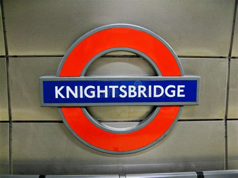 Knightsbridge Underground Station Sign London Editorial Photography