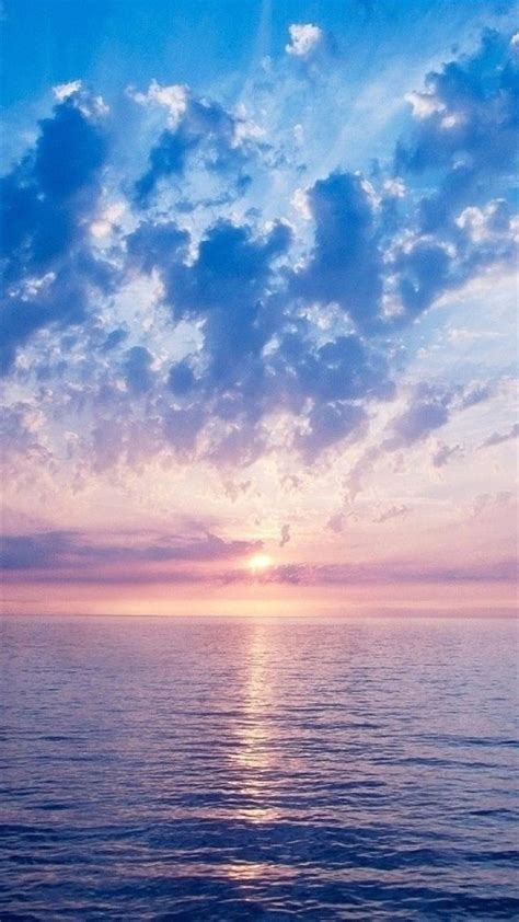 Nature Fantasy Purple Sunrise Scene Over Sea #iPhone #6 #plus # ...