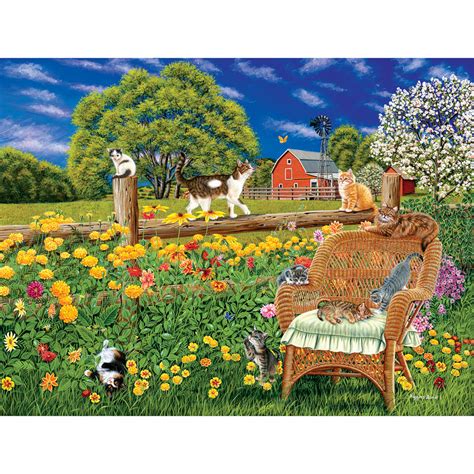 Jigsaw puzzle animal cat kitten purrfectly adorable 300 ez grip large pieces new. Cats, Flowers and Butterflies 300 Large Piece Jigsaw ...