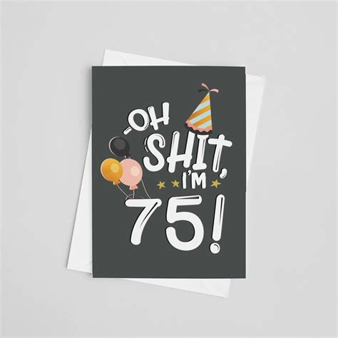 75th Birthday Card Funny 75th Birthday Card 75th Birthday Etsy In