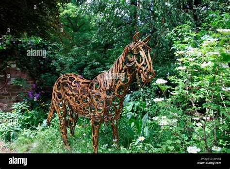 Horse Constructed From Horseshoes In The World Horse Welfare Garden An