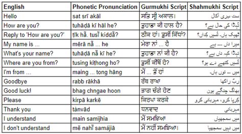 Each set of learning tool has the word in punjabi, the word in english and a phonetic equivalent in english. Punjabi Language | Punjabi History and Facts | RitiRiwaz