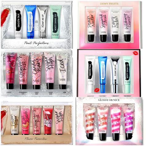 Victorias Secret Flavor Favorites Lip Gloss T Set Glossy Dewy Pout Perfector Ebay