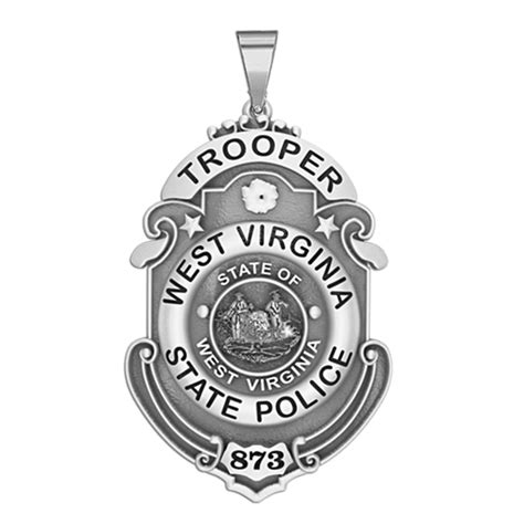 Personalized West Virginia State Trooper Police Badge With Your Rank