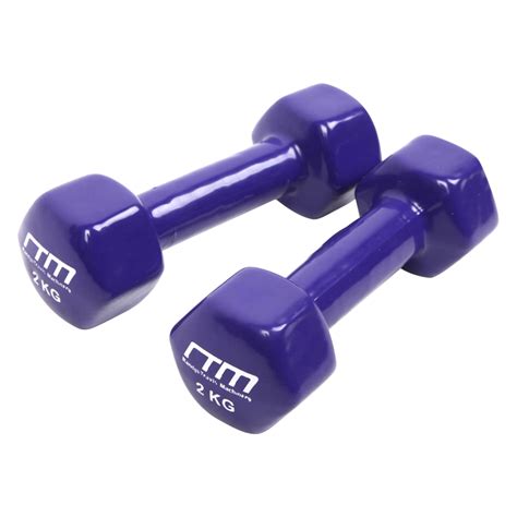 2kg Dumbbells Pair Pvc Hand Weights Rubber Coated Fitness World Wide
