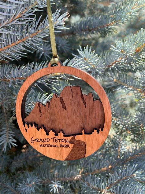 Grand Teton National Park Ornament Layered Wood Etsy