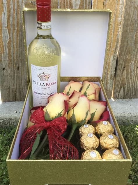 Pin By Jada Barrett On Boxes Wine Gift Box Ideas Wine Bottle Flowers