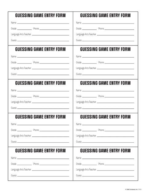 Entry Form Template Printable Printable Forms Free Online