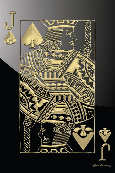 Jack Of Spades In Gold Over Black Digital Art By Serge Averbukh Fine Art America
