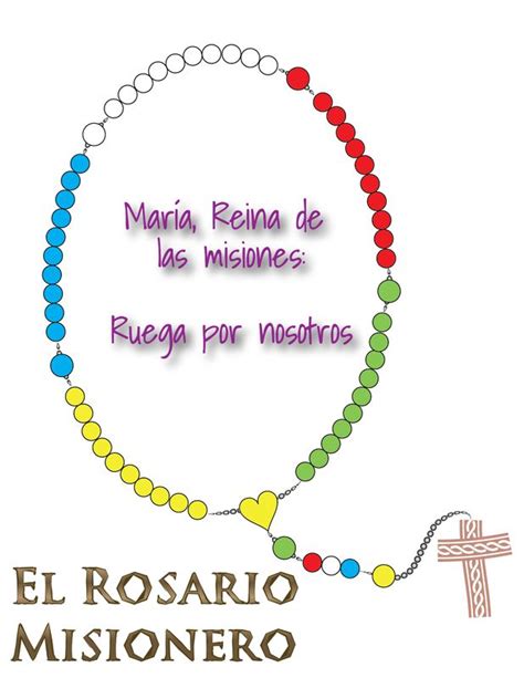 An Image Of A Rosary With The Words In Spanish On It And A Cross At The
