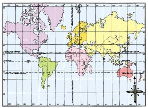 Top Imagen Planisferio Con Coordenadas Geograficas A Color