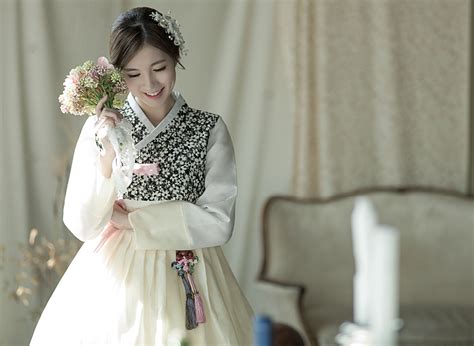 Wallpaper Women Asian Fashion Hanbok South Korea Wedding Dress
