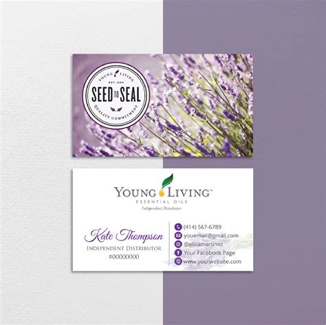 Floral Personalized Young Living Cards Floral Essential Oil Card Yl56
