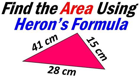 Find The Area Of A Triangle Using Herons Formula Quick And Easy