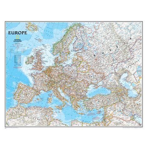 Europe Wall Map 34 Width 24 Length Ngmre00620147 National