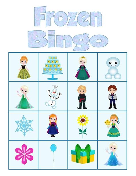 Frozen Bingo Game Instant Download Printable Party Game Etsy In 2022