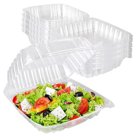 Stock Your Home Plastic 8 X 8 Inch Clamshell Takeout Tray 25 Count