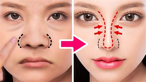 how to slim down nose fat get high and beautiful nose with this face exercise and stretch youtube