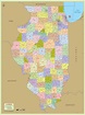 Buy Illinois Zip Code with Counties Map | Zip code map ...
