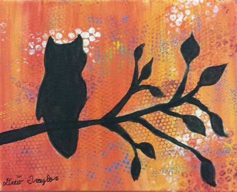 Angela Anderson Art Blog Owl Silhouette Paintings Kids Art Class