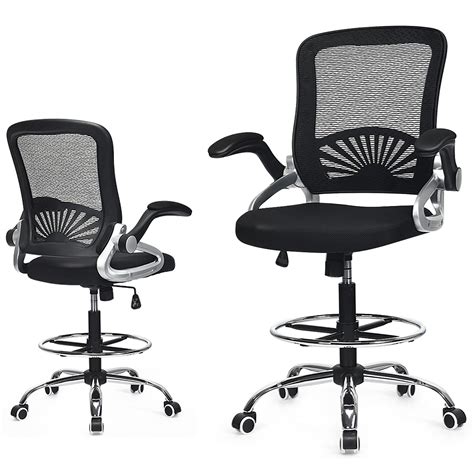 Buy Powerstone Drafting Chair Tall Office Chair For Standing Desk With Footrest And Flip Up