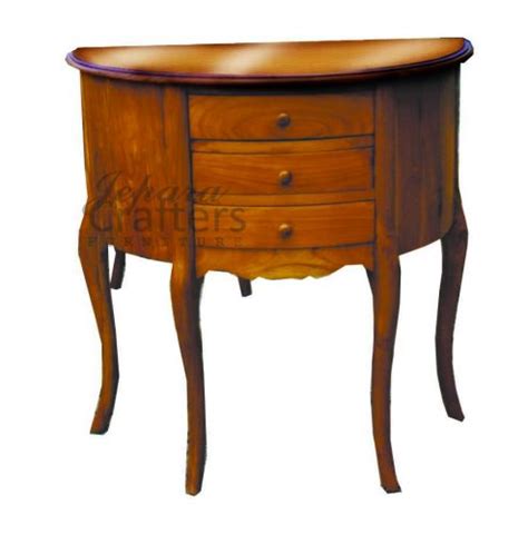 Find the perfect home furnishings at hayneedle, where you can buy online while you explore our room designs and curated looks for tips, ideas & inspiration to help you along the way. Teak Console half Round Table 3 Drawer