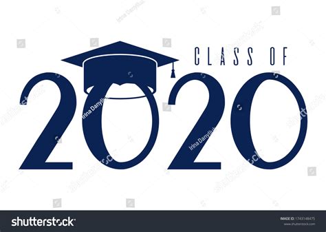 Class 2020 Graduation Cap Congratulations On Stock Vector Royalty Free