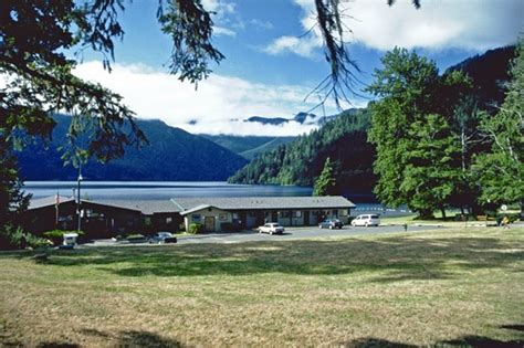 A Large Lake Surrounded By Lush Green Trees Next To A Forest Filled