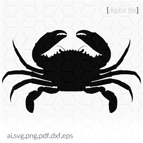 Crab Svg File For Cutting Machines Crab Silhouette Crab Clip Etsy