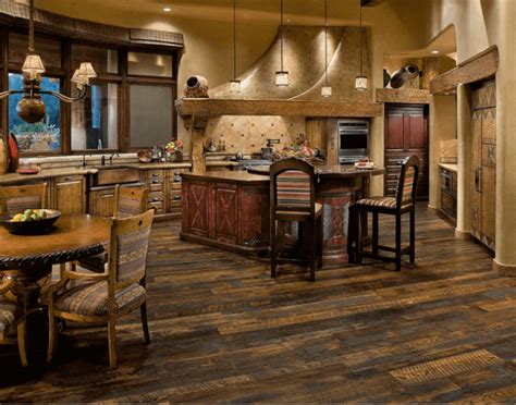 Beeswax distressing produces a textured look with the wood or paint underneath showing through, which gives them an antique look. 7 Beautiful Kitchens with Antique Wood Flooring [Pictures ...