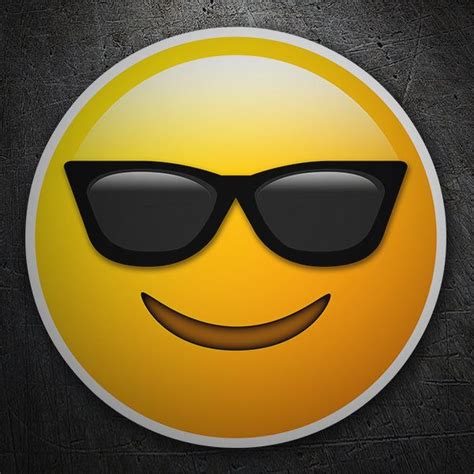 Pegatina Emoticono Emoji Cara Sonriente Con Gafas De Sol