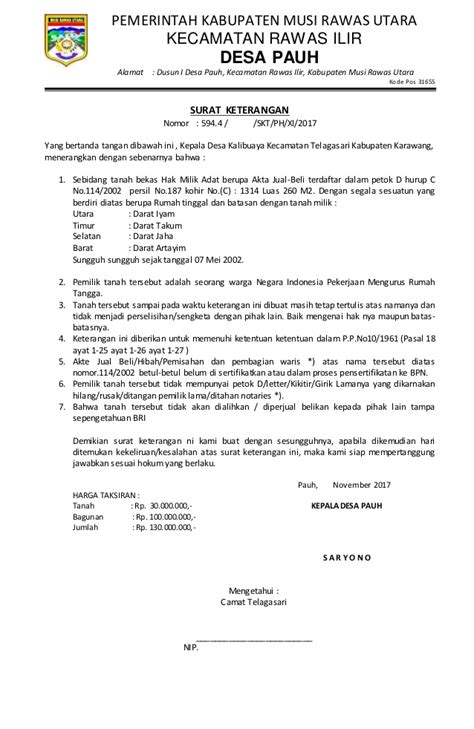 Ini dia beberapa contoh suratnya. Contoh Surat Keterangan Tanah Tidak Sengketa Dari Desa ...