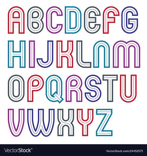 Bold Capital Alphabet Letters Collection Made Vector Image