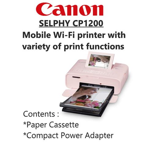 Canon Selphy Cp1200 Wireless Compact Photo Printer Shopee Malaysia