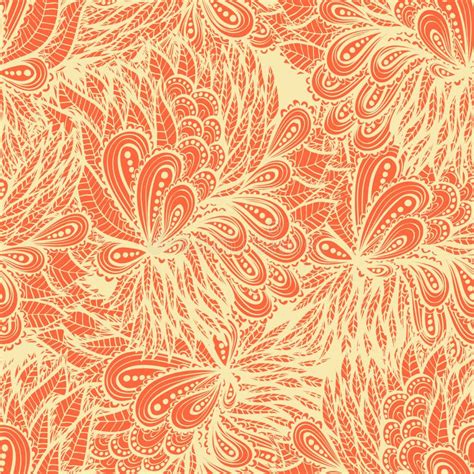 Seamless Floral Orange Pattern Stock Photos Image 37861043