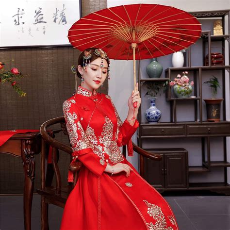Buy Shanghai Story Chinese Cheongsam Wedding Dress Bridal Dress Qipao Xiuhe Dress Online At