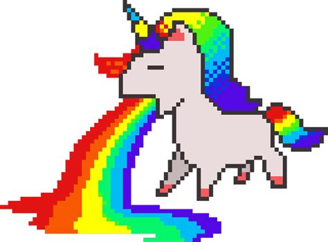 Pixelart Sticker Unicorn Rainbow Pixel Art Clipart Full Size