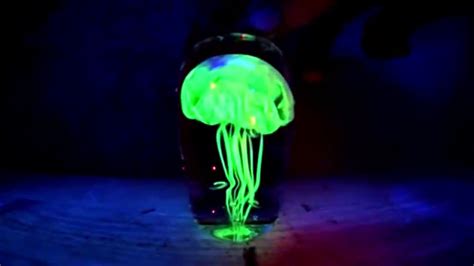 The nuclei of radioactive elements are unstable, meaning they are transformed into other elements, typically by emitting. Uranium glass jellyfish - YouTube