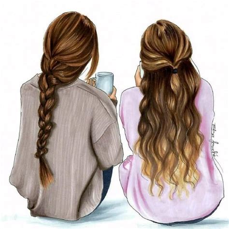 Pin By Fifah On Bff Cute Girl Drawing Drawings Of Friends Best Friend Drawings