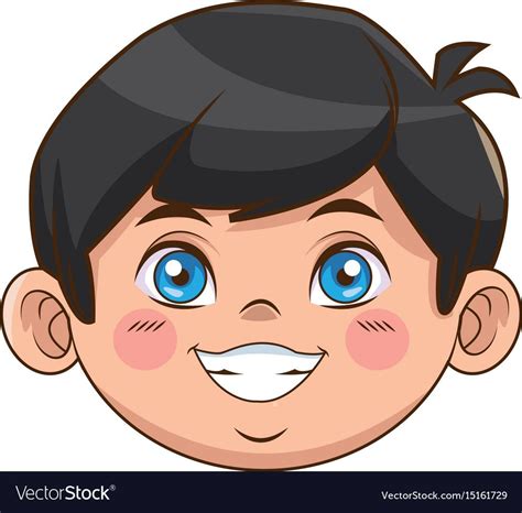 Beautiful Little Face Boy Cute Child Smiling Vector Image On