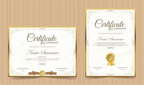 Certificado O Diploma Plantilla De Diseño Retro Vector Premium