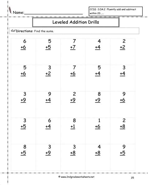 Grade 2 Addition Worksheets Math Worksheets Printable