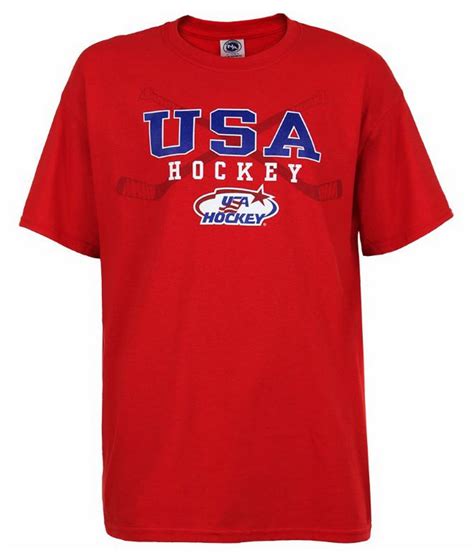 Usa Hockey Usa Hockey Adult Ice Hockey Crossed Hockey Stick T Shirt