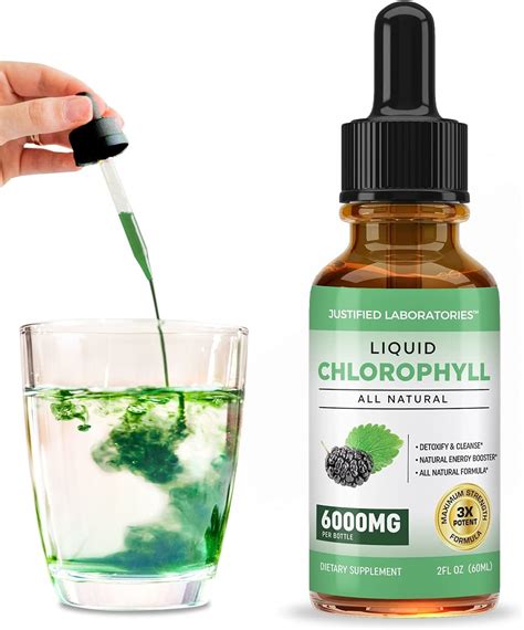 Liquid Chlorophyll Drops Maximum Strength 6000mg Concentrate Packed Antioxidants Minerals And