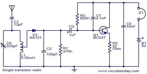 Single Transistor Radio Electronic Circuits And Diagrams