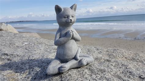 Buddha Cat Meditating Cat Yoga Cat Garden Decor By Firekdesigns