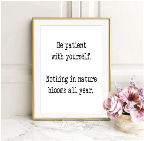 Be Patient With Yourself Digital Print Printable Wall Art Etsy