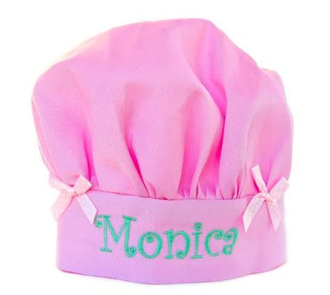 Personalized Girls Pretty And Pink Chefs Hat With Accent Etsy