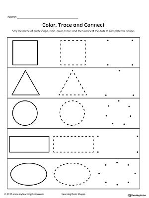 Learning shapes printable preschool worksheets. Identifying and Counting Shape Sides | MyTeachingStation.com