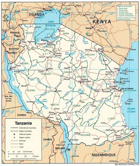 Mappa Della Tanzania La Nuova Mappa Della Tanzania Africa Orientale